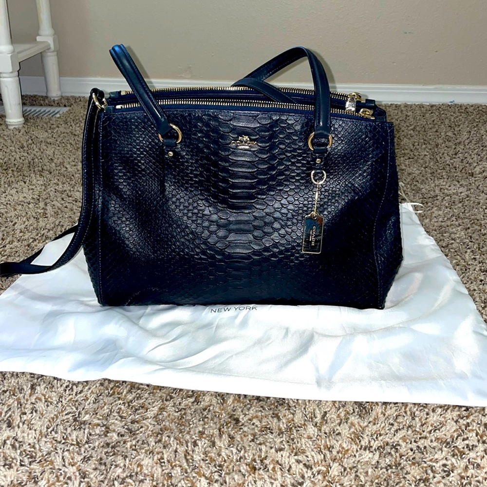 Coach Stanton Stamped Snakeskin Carryall